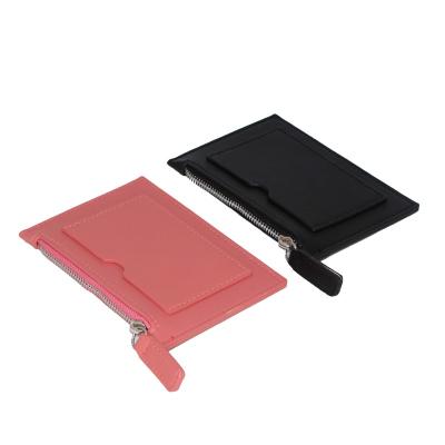 China Exquisite Fashion Workmanship Wallet Zipper Card Holder Bag Customized Leather Card Holder for sale