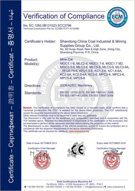 CE - Shandong China Coal Industrial & Mining Supplies Group Co., Ltd.