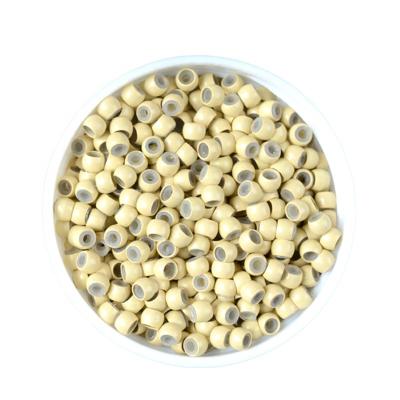 China Silicone Copper Nano Rings 3mm Nano Rings Silicon Micro Beads Hair Extensions Silicone Striped Beads Machine Micro Rings Tube for sale