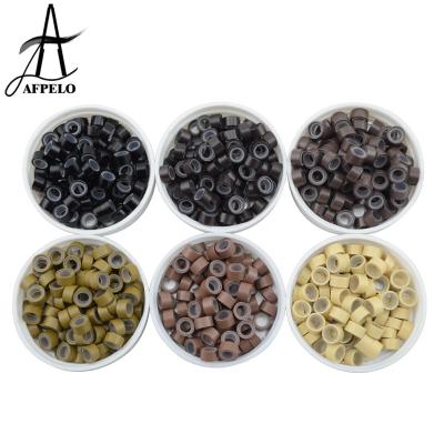 China Good Quality Micro Rings Aluminum With Lined Silicone For Pearl Hair Extensions Hair 5.5mm for sale