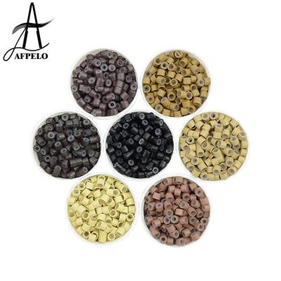 China 4.0*2.0*2.5mm Aluminum Silicon Micro Rings For I Slanted Hair Extensions 7 Colors for sale