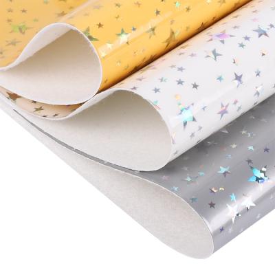 China Breathable Waterproof Wear Resistant 1mm Thick Layer Laminated Warp Fabric PU Faux Leather Covers Printed Glitter For Shoes Film for sale