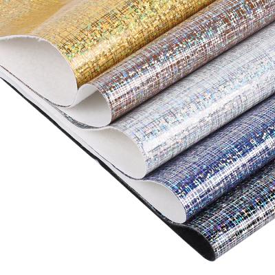 China Wholesale Chunky Glitter Pu Leather Fabric Waterproof Hot Sales 3D Glitter Craft Fabric For Shoes Bags for sale