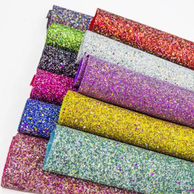 China Waterproof Mirror Glitter PU Vinyl Faux Vinyl Fabric Outdoor Chunky Leather For Shoes for sale