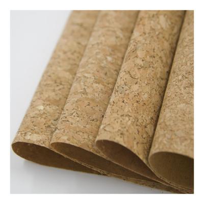 China Waterproof eco cork fabrics leather fabric for shoe upper with genuine leather flocking for sale