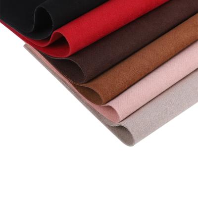 China Cheapest Price Waterproof 100% Polyester Bonded Suede Brushed Fabric Faux Leather Covers Synthetic Leather For Garment à venda