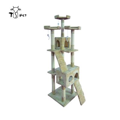 China Sustainable Cat Tree Tower Scratcher Play Deluxe House for Cats for sale