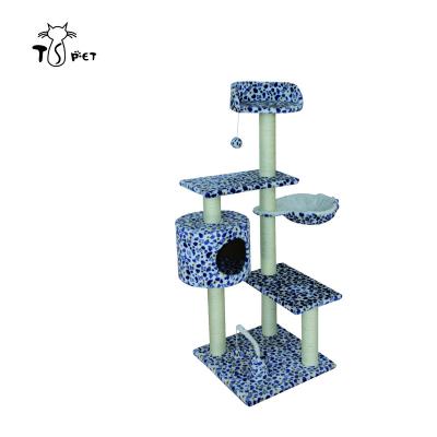 China Sustainable Tree Striping Post Furniture Set Diy Pet Product Luxury Cat House Modern Manufacturer for sale