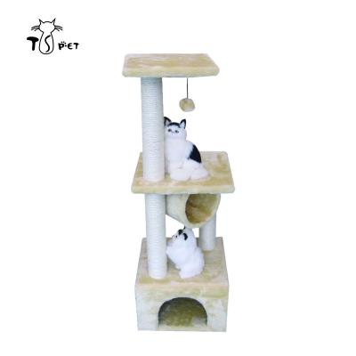 China Wholesale Viable Cat Tree Tower Deluxe Pet Play House with Sisal Scratcher for sale