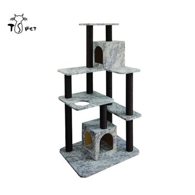 China Sustainable Pet Supplies Popular Sisal Five Layer Cat Play House Tree Platforms for sale