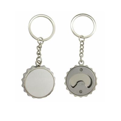 China Promotinal Custom Shape Souvenir Blank Metal Cap Bottle Opener Keychain for sale