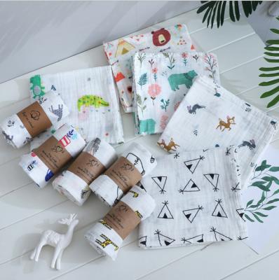 China Cotton Anti-Static Bamboo Muslin Wrap Digital Screen Printing Super Soft Baby Blanket Wrap Muslin For Wrapping Blankets for sale