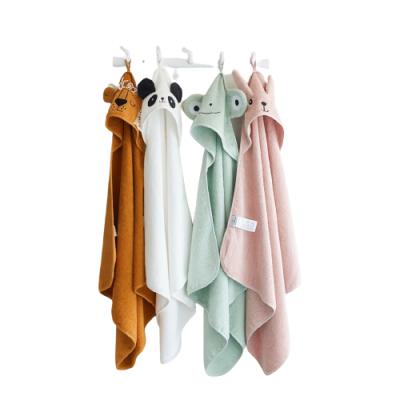 China QUICK DRY Cartoon Printed Children's Shower Cape Can Be Customized Hooded Bath Towel Cotton Bath Towel Bamboo Baby Cape for sale