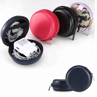 China Custom Round Storage Eva Hard Case Earphone Wire Tie Down Cable Mini Storage Zipper Eva Hard Shell Waterproof Case for sale