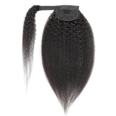 China Smooth Gently Throw Deeply Barely Yasen Brazilian Remy Ponytail Wrap Around 100% Ponytail Hair Straight Ponytail for sale