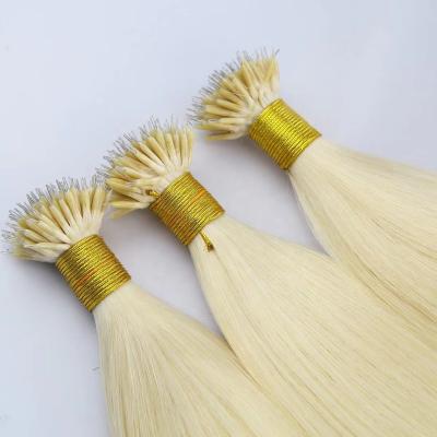 China 100% real rwa high quality soft smooth smooth thick 1g/strand rings micro nano remy hair rwa shedding ties micro hair extensions 1g/strand micro bead pre bonded for sale