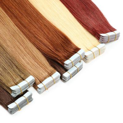 China Factory Wholesale Weft Extensions 10-30inch 1pcs/2.5g Cheap Unprocessed Soft Thick Smooth Virgin Skin Thick Shedding Tape In PU Hair Extension for sale