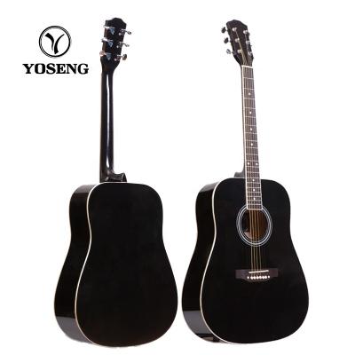 China Wholesale Black Basswood Plywood Popular Students Acoustic Folk Guitar for sale