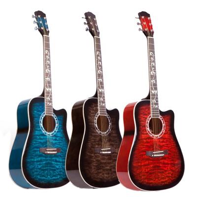 China High Quality Colorful Basswood Plywood Fashionable Beginner Cheap Acoustic Guitar for sale