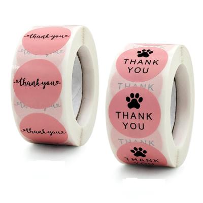 China Anti-Counterfeit Custom Thank You Stickers Seal Labels Dog Paw Print 1inch Gift Stationery Sticker Packaging Labels for sale