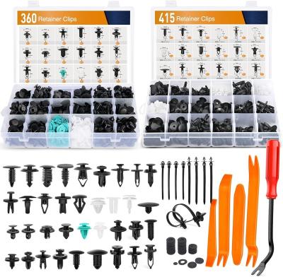 China 820Pcs Push Retainer Nylon Plastic Clips And Fasteners Auto Body Kit Fender Rivet Bumper Set For Automotive Car Honda Door Panel Trim for sale