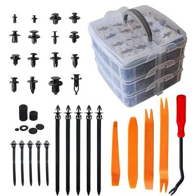 China 675PCS Mixed Plastic Auto Plastic Rivets Set Fastener Damper Clip Bumper and Push Stopper Kit For Car Honda Vehicle Body Automotive Trim for sale