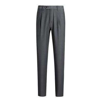 China High Quality Anti-Static Cotton Men's Trousers Wool Twill Slim Suit Trousers British Gentleman Pants for sale