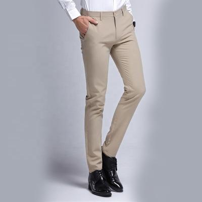 China Hot Selling Mens Business Casual Pants Soft Classic Mens Khaki Pants Cotton Breathable Trouserschino for sale