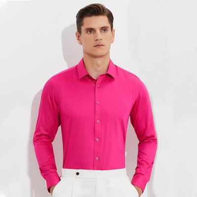 China 2022 business workwear luxury anti-shrink casual streetwear suit clothes long sleeved slim single button wedding party men's shirt for sale