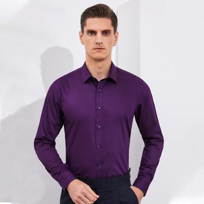 China Wholesale Men's Anti-pilling Cotton Twill Shirt, Ready to Wear, Iron Free, Solid Color Men's Business Urban Long Sleeved Professional Shirt for sale