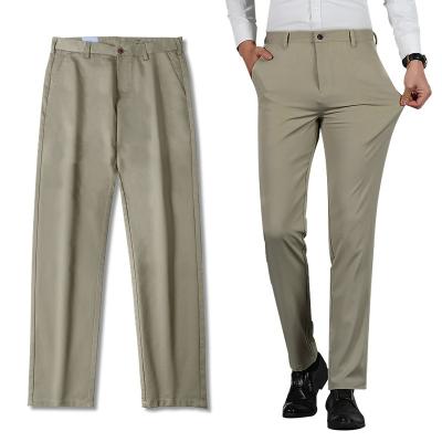 China Men's Cotton Pants Slim Fit Men's Pants Khaki Casual Classic Style Anti-Static Mens Cotton Pants Twill Pants for sale