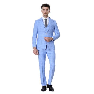 China Anti-Wrinkle 3 Piece Mens Suits Fashion Slim Business Office Mens Wedding Suit Sets Blazer+ Pants + Invest Mens Tops for sale