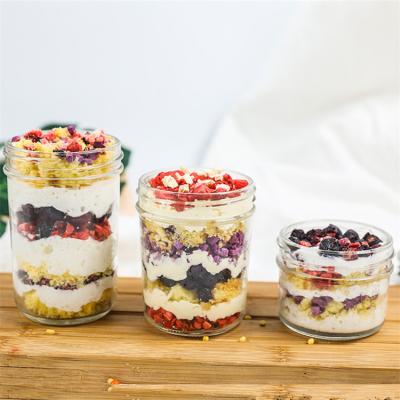 China 100ml 200ml 300ml 500ml Viable Hot Selling Wide Mouth Cake Jar Bottle Glass for sale