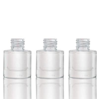 China Clear 30ml Cosmetic Screw Cap Shoulder Thick Bottom Flat Essential Oil Bottle With Dropper for sale