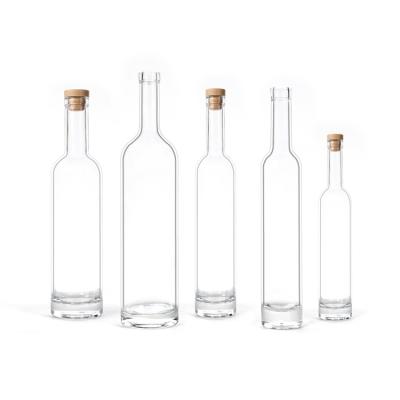 China Beverage Custom Clear 500ml High Quality Empty Flint Ice Glass Wine Bottle With Long Neck for sale