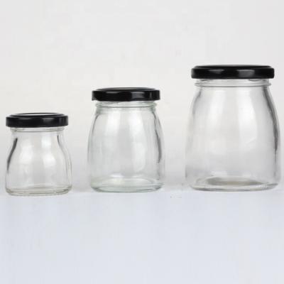 China High Quality Food 100ml Screw Top Jar Pudding Yogurt Glass Jar With Lid for sale