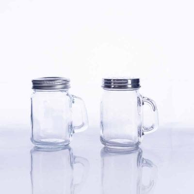 China 4oz Food Kitchen Spice Jars Glass Spice Jars With Handle And Lids for sale