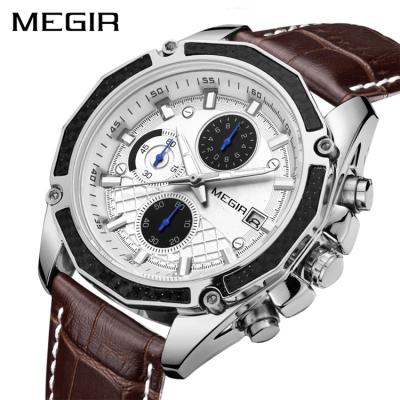 China Megir 2015 fashion men's wristwatch famous brand chronograph quartz business watch for sale