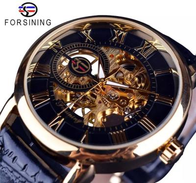 China FORSINING GMT838 Mens Wrist Stainless Steel Luxury Automatic Skeleton Wristwatch Automatic Mechanical Watch for sale