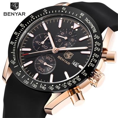 China BENYAR 5140 Date Automatic Mens Watches Brand Luxury Waterproof Chronograph Sports Quartz Military Watch Men Clock Relogio Masculino for sale