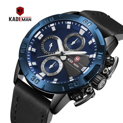 China New Fashional Alarm Sports Kademan 813 Casual Watch Men Four Frames Top Luxury Quartz Watch Strap Four Frames Dial Plate for sale