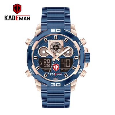 China Relogio Brand TOP Luxury Waterproof Luxury Army Dual Display Mens Watches KADEMAN 6163 Alarm Sports Male Digital Watch for sale