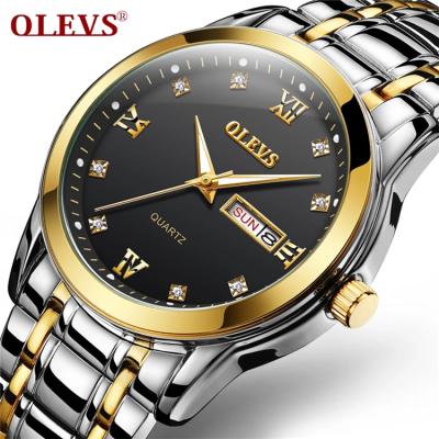 China Day/Date OLEVS Men Watch Corporate Life Waterproof Quartz Luxury Wristwatches Brand Stainless Steel Top Clock Relogios for sale