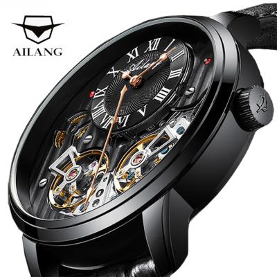 China Roman watch 2020 male automatic mechanical watch tourbillon leather watch men's top luxury brand quality water resistant double for sale