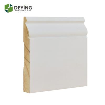 China Modern Primed Finger Jointed Colonial Pine Timber Skirting Board Baseboard Molding for sale