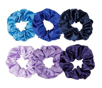 China Hair Bands Wholesale Fashion High Quality Polyester Satin Silk Scrunchies Elastic Hair Bands Girls Ponytail Hair Ties for sale