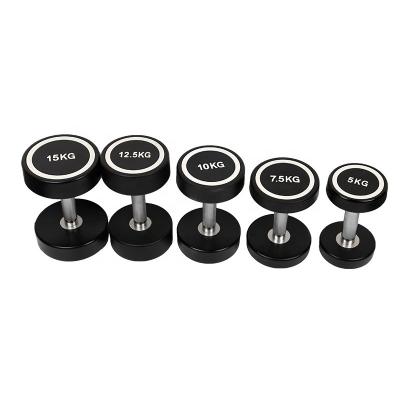 China Rep Dumbbells By Cast Iron Fitness Gym Equipment PU/CPU Round Manufacturer Sales Cheap Rep Dumbbell Dumbbell Set for sale