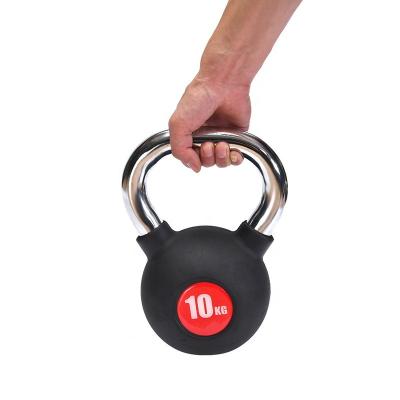 China Eco-friendly Gym Neoprene Custom Color / Black Rubber Coated Adjustable Special Casted Dumbbell Kettlebells Barbell Grip Handle for sale