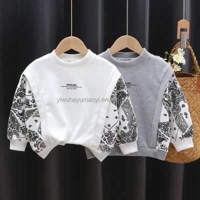 China RTS Spring Autumn Fashion Kids Long Sleeve Breathable Sweatshirt Children Solid Color Clothes Children Round Neck Sweater for sale