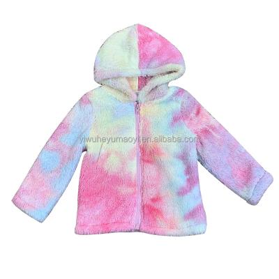 China Newest 0-16 Years Teens Waterproof Jackets Outdoor Coats Autumn Kids Girls Hoodies Zipper Tie Dye Woolen Fashion Mom&Me Overcoats for sale